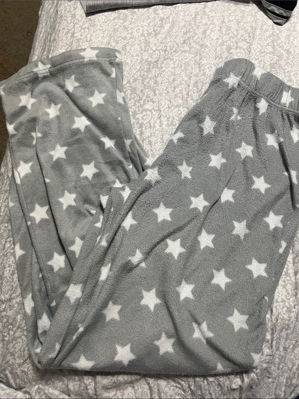 Women's Gray Star Fleece Pajama Pants